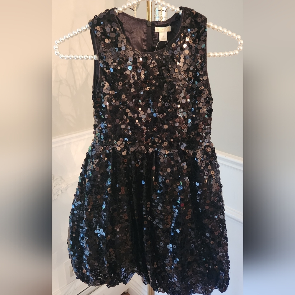 Girls NWT black sequins dress